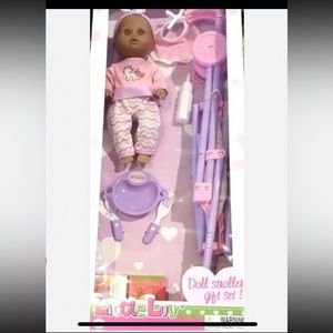 NIB by Uneeda, darling Little Luv baby doll with a stroller and accessory’s